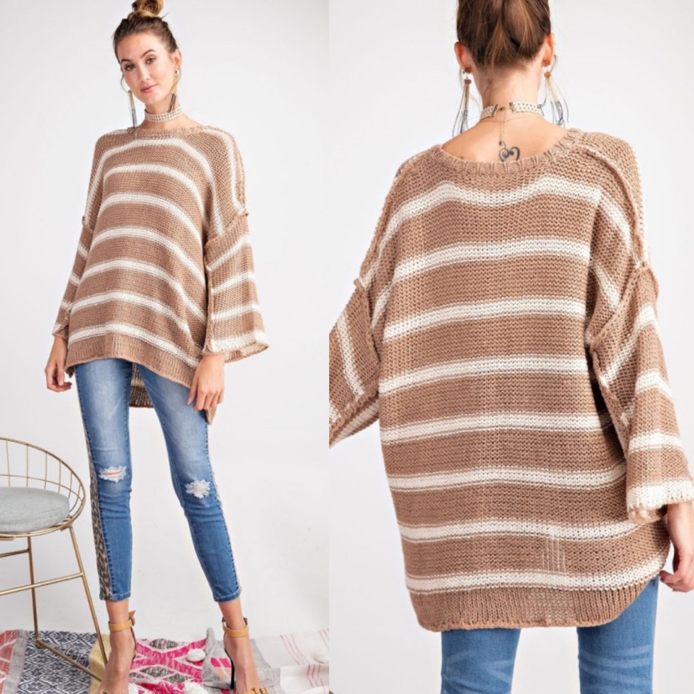 Oversized Stripe Knit Boxy Sweater! - Picture 11 of 16